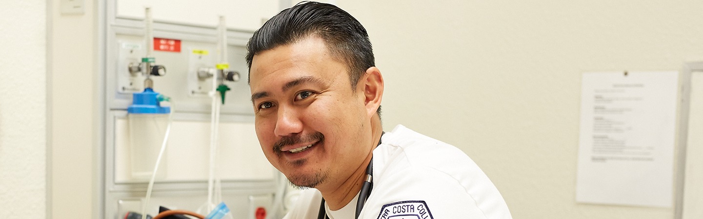 male nursing student smiling