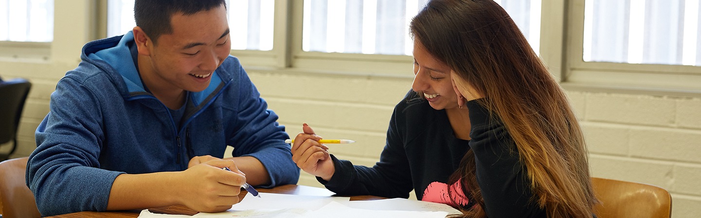 2 students studying