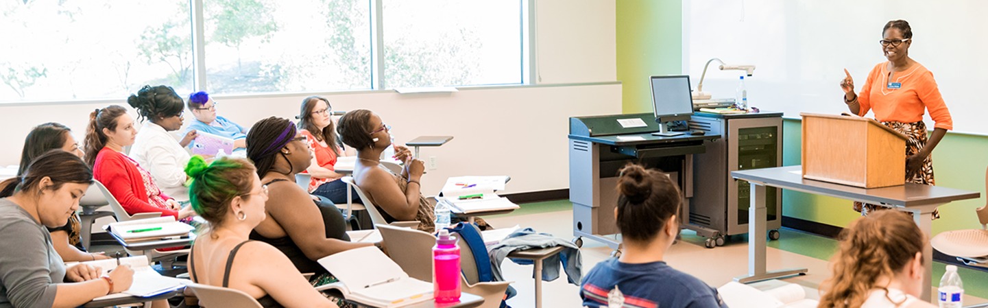 Classroom with teacher and students