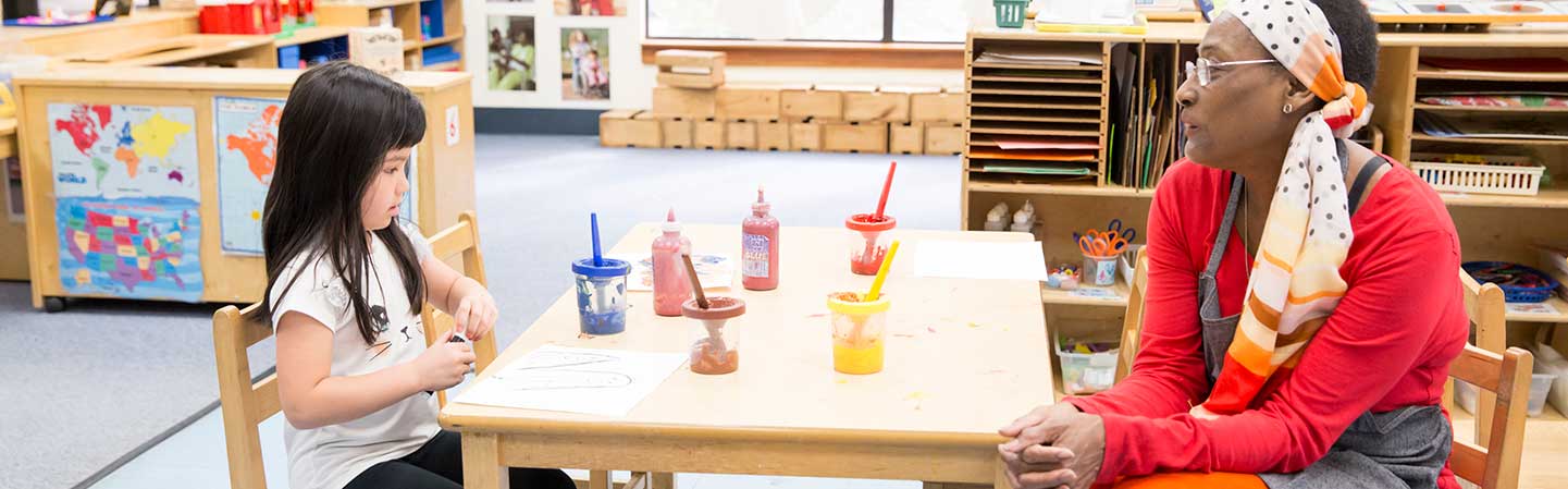 Early Learning Center student and teacher