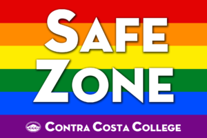 Rainbow logo for LGBTQ organization at Contra Costa College