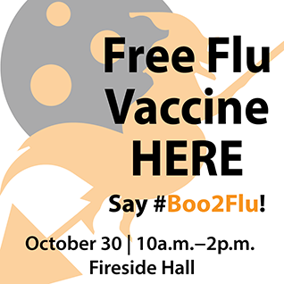 free flu vaccine clinic at contra costa college October 30, 10:00 a.m. in Fireside Hall