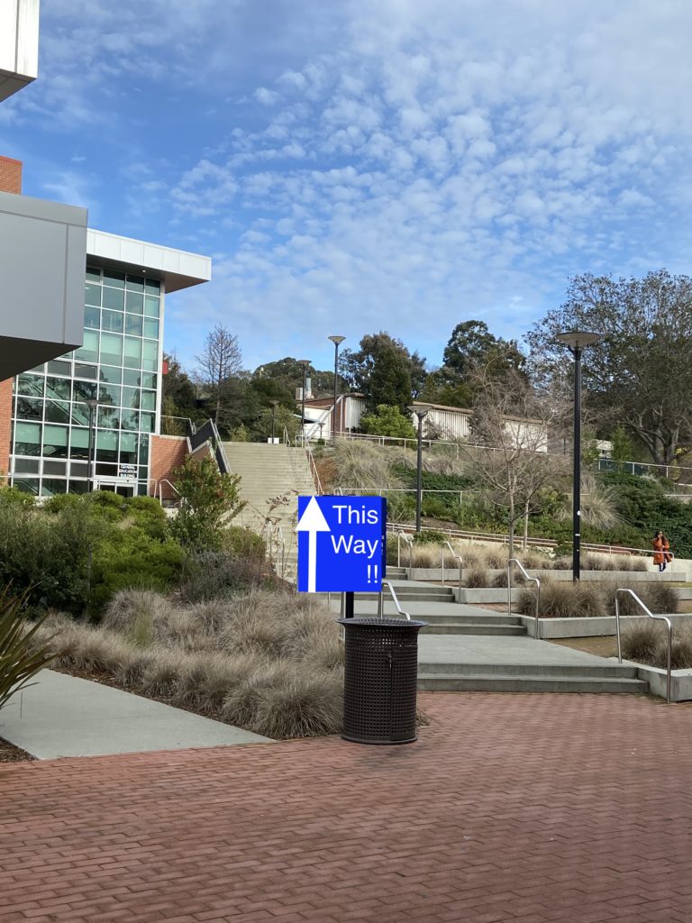 CCC Central Campus
Sky at top
This way on sign
Arrow Up