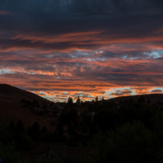 sunset of contra costa skyline